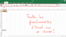 Feuille de calcul Excel sur un écran interactif tactile