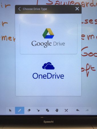 Accédez à Google Drive et Microsoft One Drive depuis nos écrans interactifs tactiles