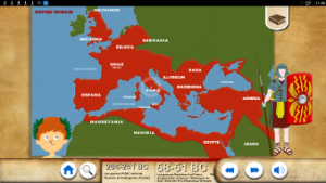 Le territoire romain sur un écran interactif
