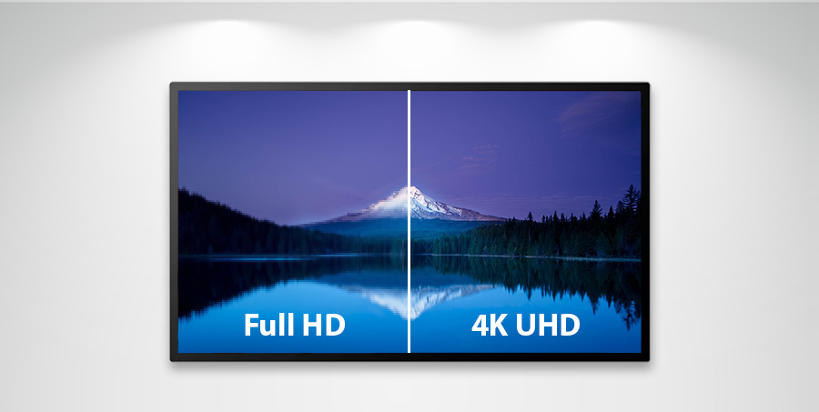 différence entre définition 4K UHD et Full HD sur écran interactif
