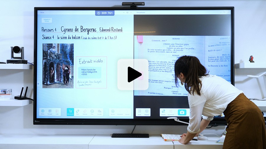 vidéo de mise en situation en contexte scolaire de l'enregistrement d'un cours sur l'écran interactif SpeechiTouch