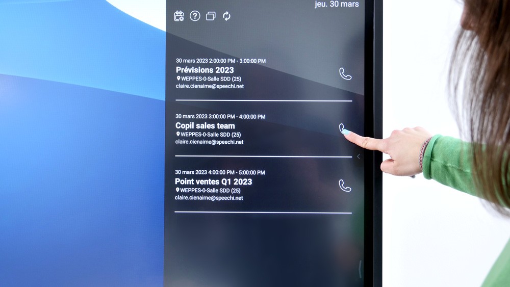 visioconférence sur écran interactif android